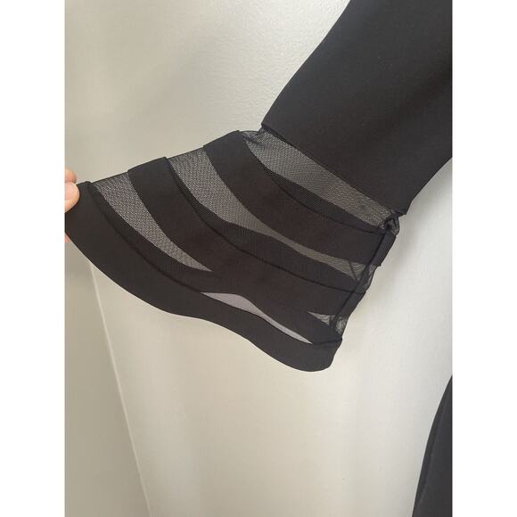 CALVIN KLEIN BELL SLEEVES SHEATH DRESS W/ MESH INSERTS, BLACK , Women’s SIZE 8 - Picture 3 of 8